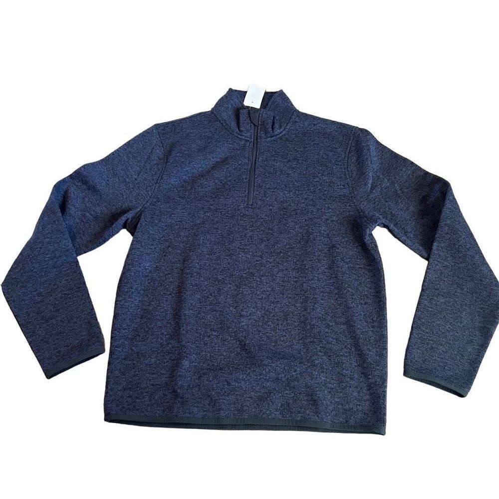 J Crew Mens Sweatshirt Blue Long Sleeves 1/4 Zip Mock Neck Pullover
Size M